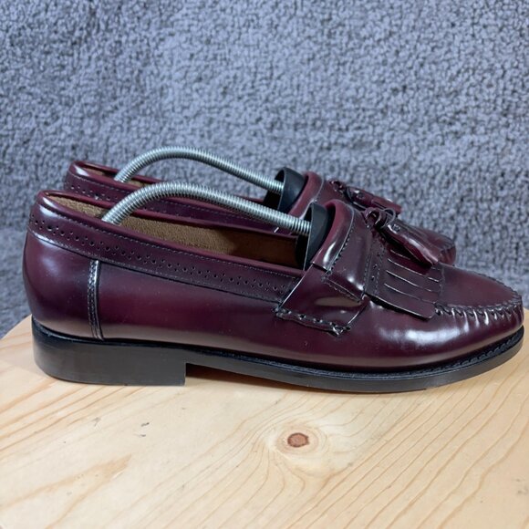 GH Bass Weejuns Loafer Layton Moc II Mens Size 10.5 Extra Wide Leather Burgundy - Picture 3 of 9